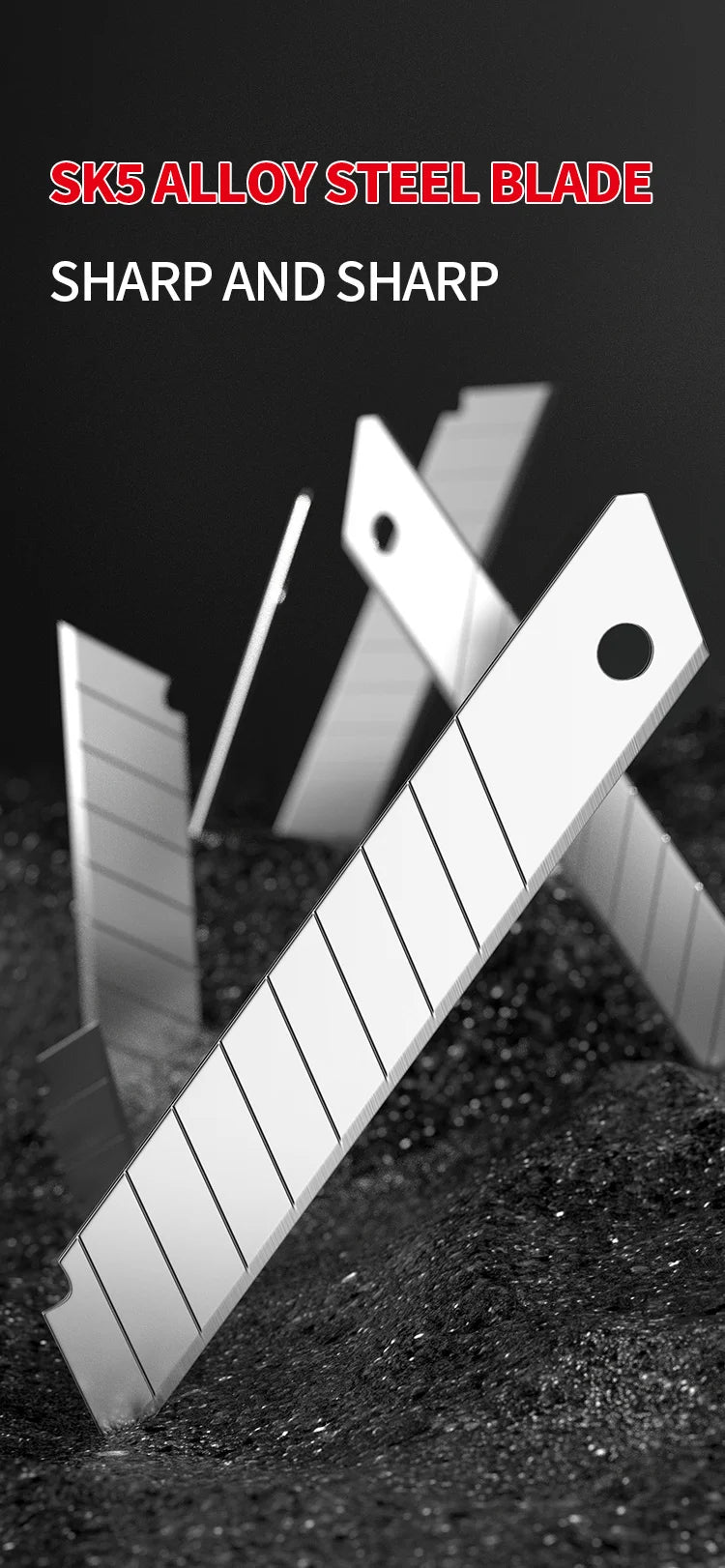 Cuchillo de arte de alta resistencia, de acero inoxidable grueso y grande, cuchillo para papel tapiz de grado industrial, soporte para herramientas duradero