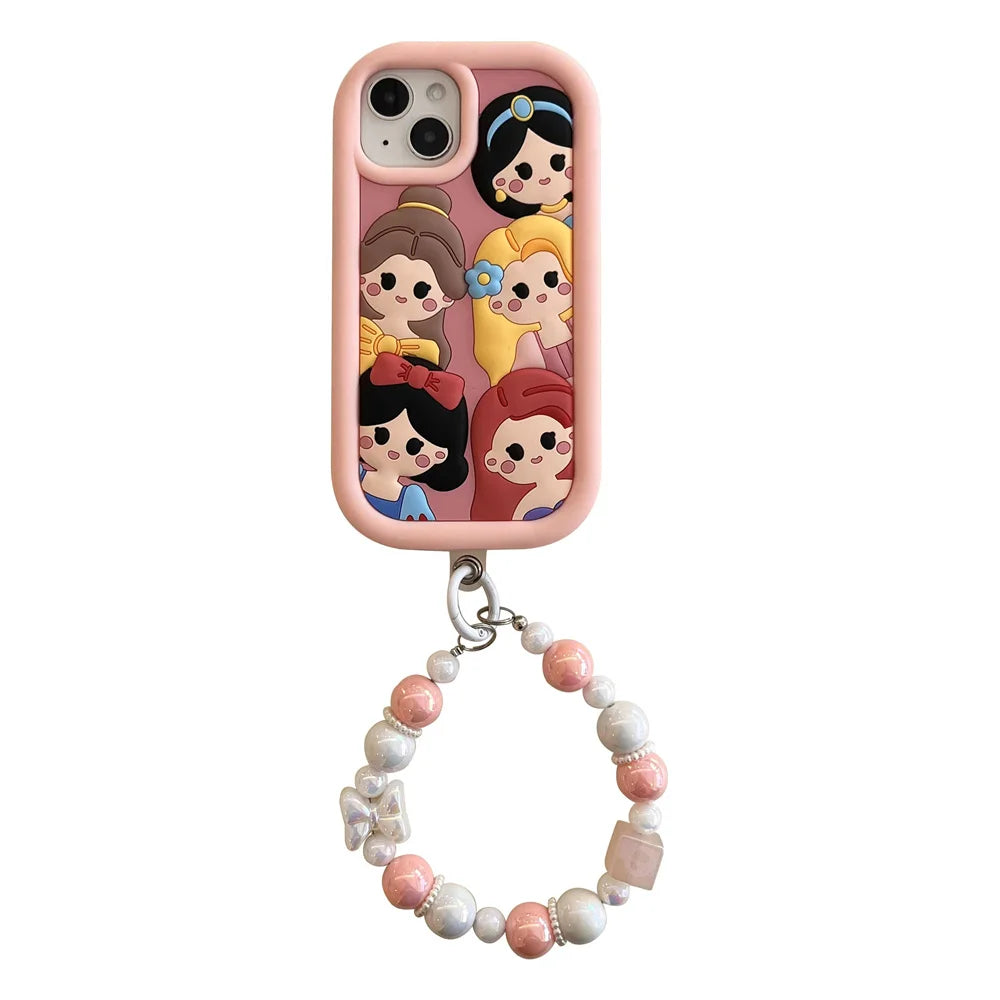 Funda para teléfono estereoscópica 3D de Disney Jasmine y las princesas
