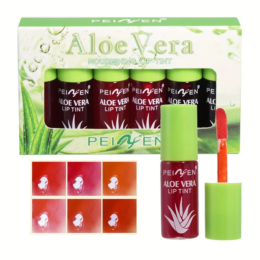 Brillo labial hidratante con brillo en 6 colores: un atractivo labial líquido rosa para niñas.