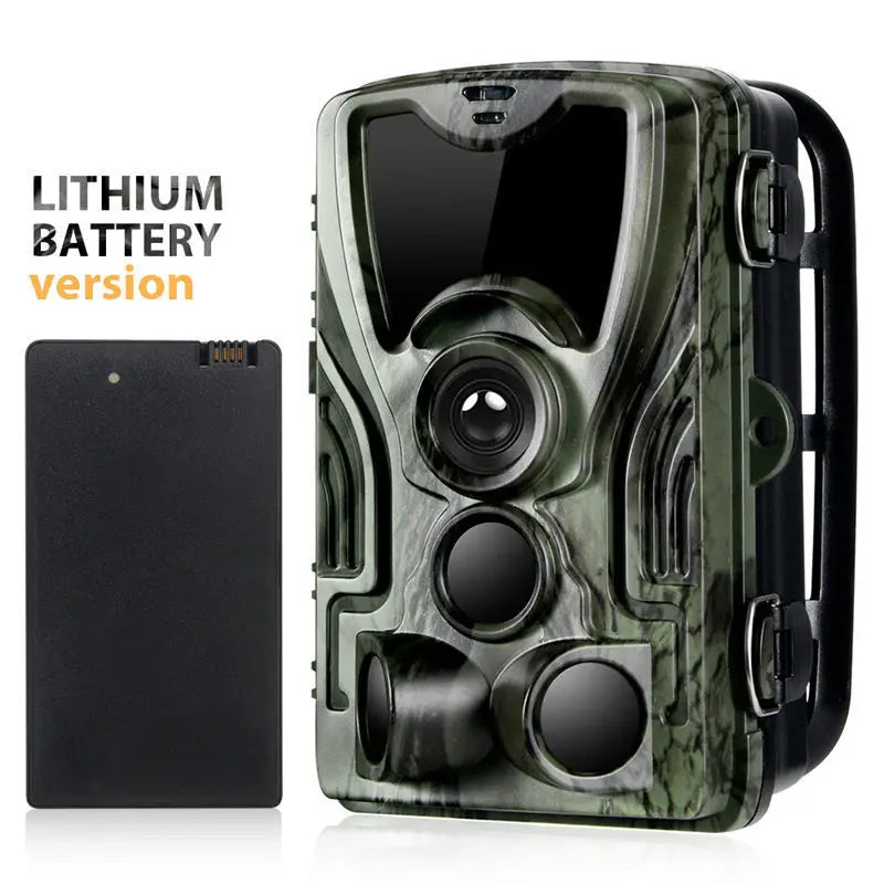 Caméra de chasse extérieure avec batterie au lithium 5000 mAh, 16 MP 1080 P, pièges photo IP65, 0,3 s, 940 nm, camouflage sauvage