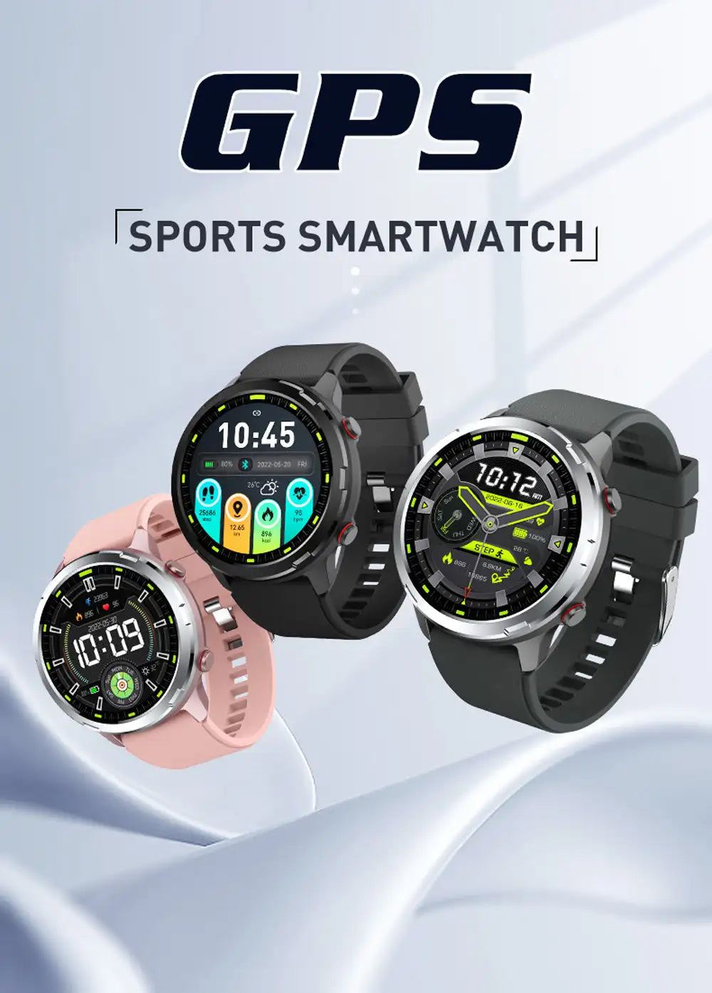 Outdoor Compass GPS Positioning Smartwatch Sports Health Fitness Detection IP68 Waterproof Multi-sport Music Control Smart Watch - Lootquake