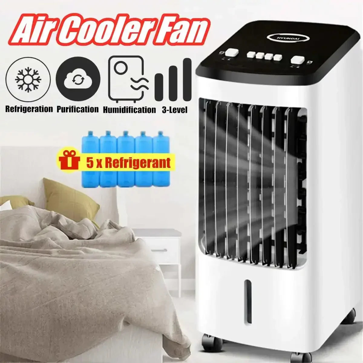 Climatiseur portable 70 W, ventilateur, humidificateur, refroidisseur, 220 V, ventilateur de refroidissement temporisé, humidificateur + cadeau