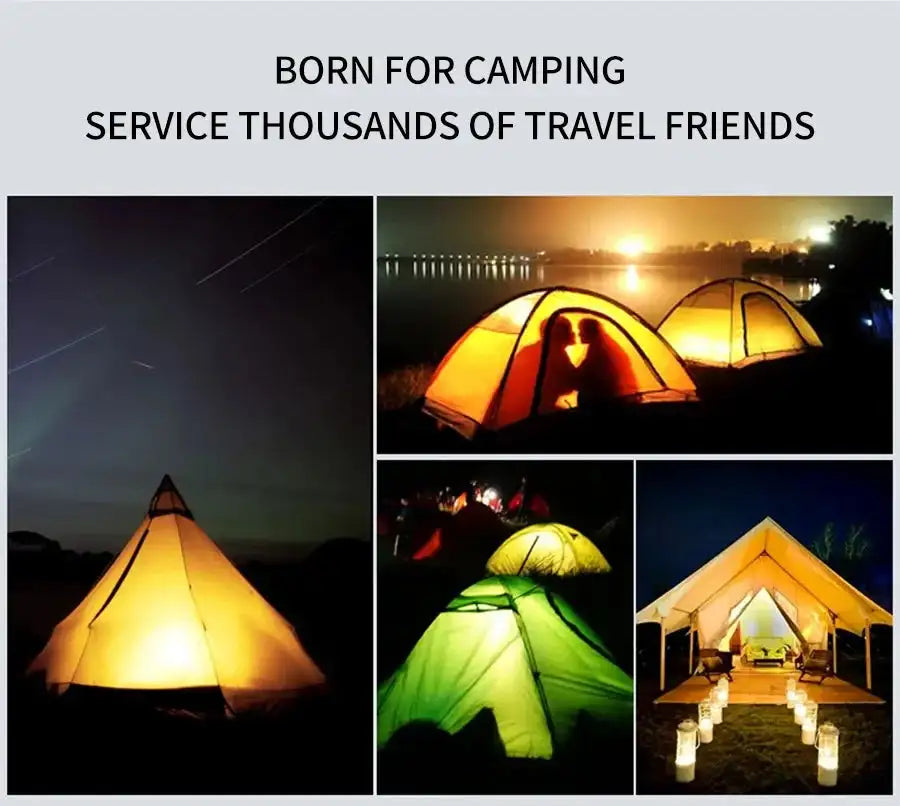 Portable Camping Lights Waterproof Outdoor Camp Lamp 2 Lighting Modes Tent Lamp for Hiking Climbing Yard - Lootquake