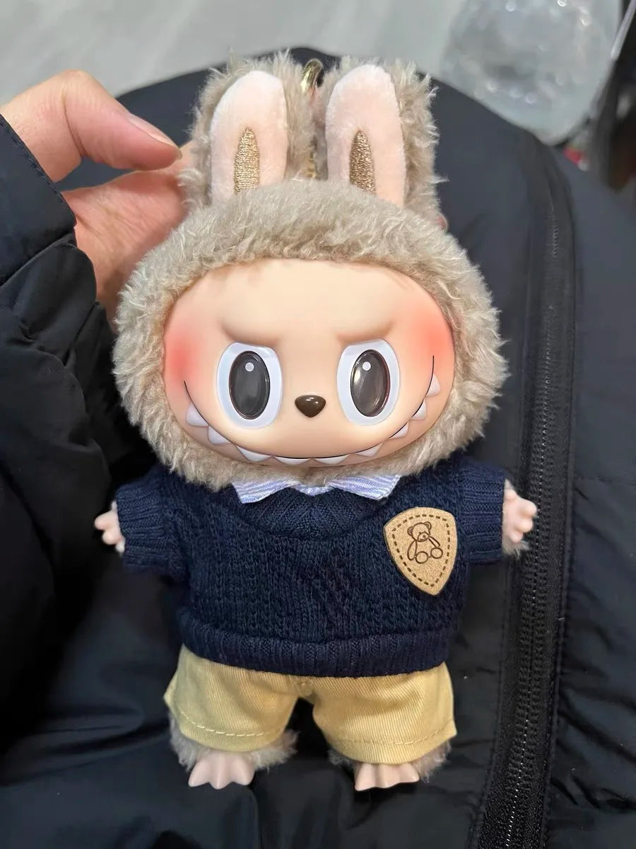 Ropa Labubu de 17 cm, accesorios para muñecas monstruo, ropa, regalo para niños, camisa, suéter, pantalones, zapatos, uniformes estudiantiles.