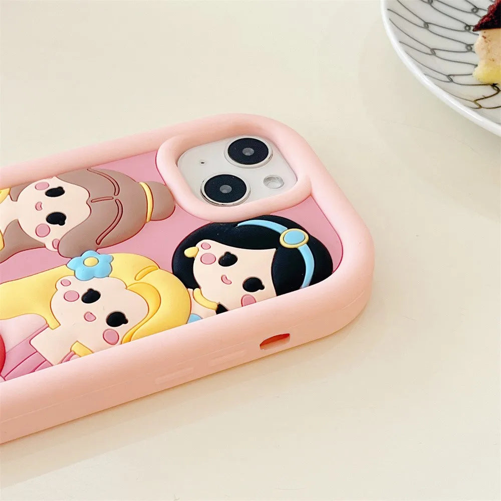 Funda para teléfono estereoscópica 3D de Disney Jasmine y las princesas