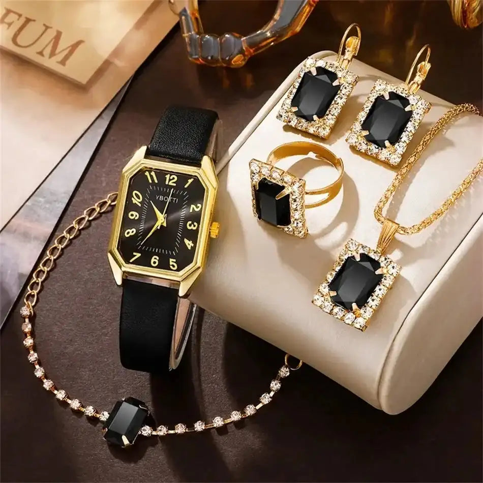 Luxury Fashion Square Women's Watches Brand Ladies Quartz Wristwatch Classic Simple Femme Blue Leather Band Relogio Feminino - Lootquake