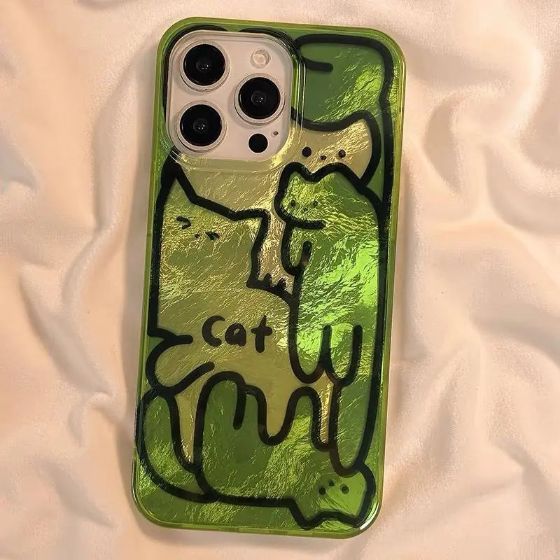 Funda para teléfono con dibujos de gatos y perros
