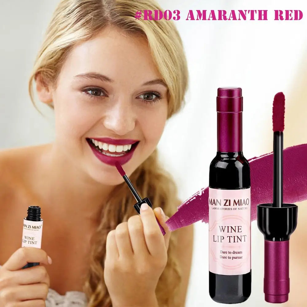 Lápiz labial color vino, tinte labial rosa bebé, brillo labial líquido mate Lipgross, tinte labial resistente al agua de larga duración, lápiz labial antiadherente en vaso.