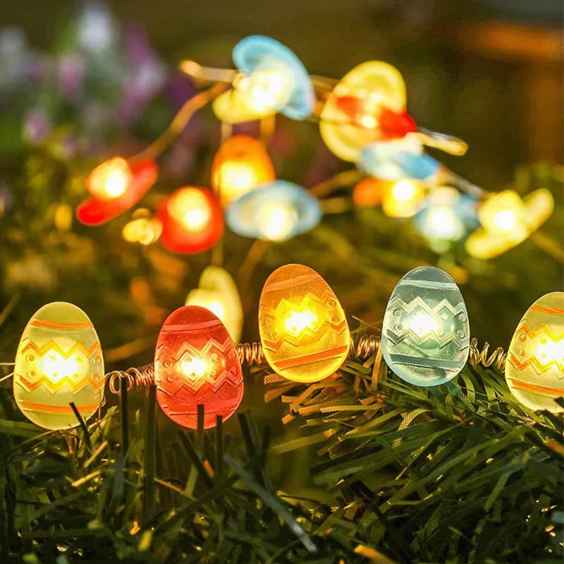 2M 20LED Easter Rabbit String Light Carrot Chick Eggs Fairy Light Garland Happy Easter Party Decoration For Home Kids Gift 2025 - Lootquake