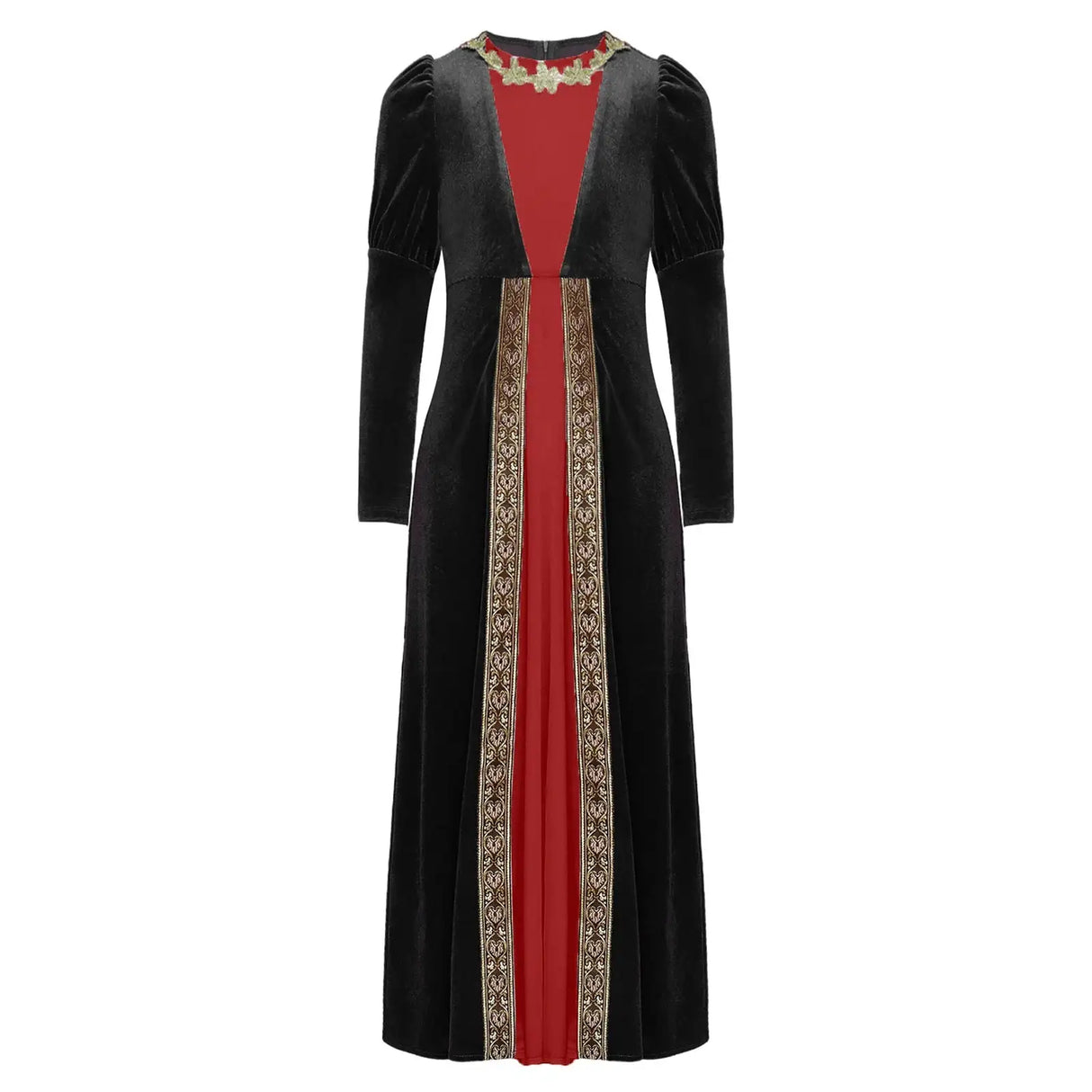 Girls Velvet Medieval Princess Dress Long Sleeve Renaissance Retro Robe Ancient Roman Long Dress for Halloween Carnival Party - Lootquake