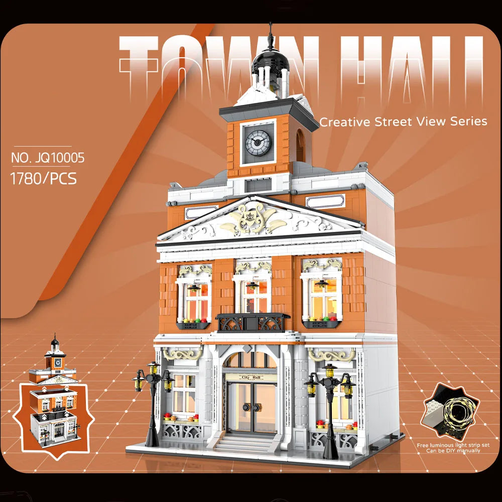 European Market Street Villa House Model Building Blocks MINI Creative Architectural Scene Light Assemble Brick Toy Kid Gift - Lootquake