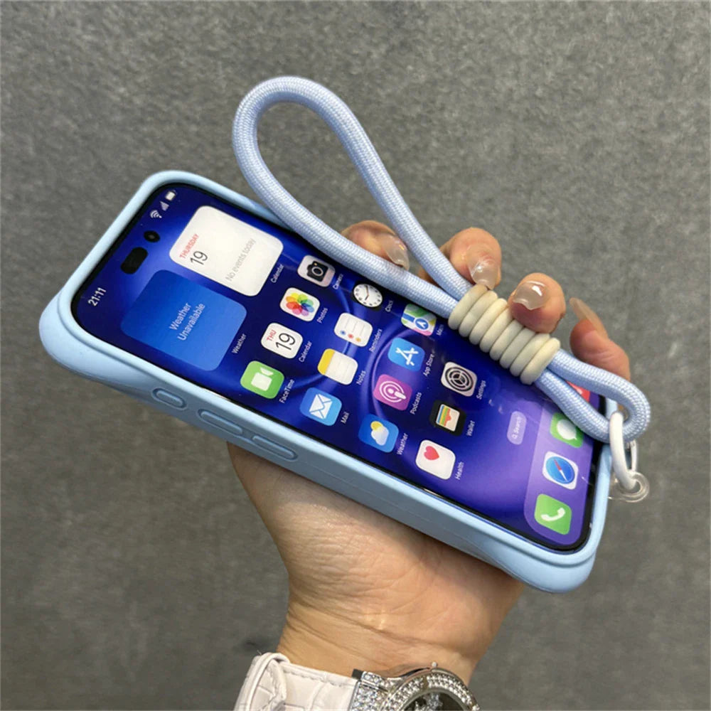 Funda blanda de silicona líquida con agujeros para iPhone