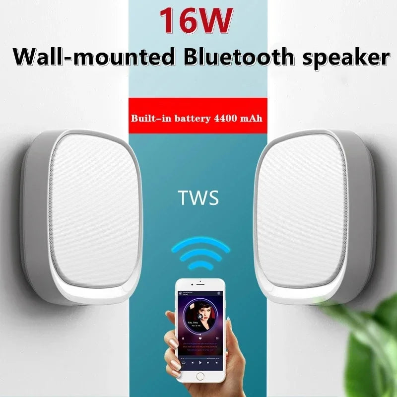 Altavoz Bluetooth de pared con interconexión TWS, batería incorporada de 4400 mAh, estéreo portátil, subwoofer estéreo envolvente 3D inalámbrico.