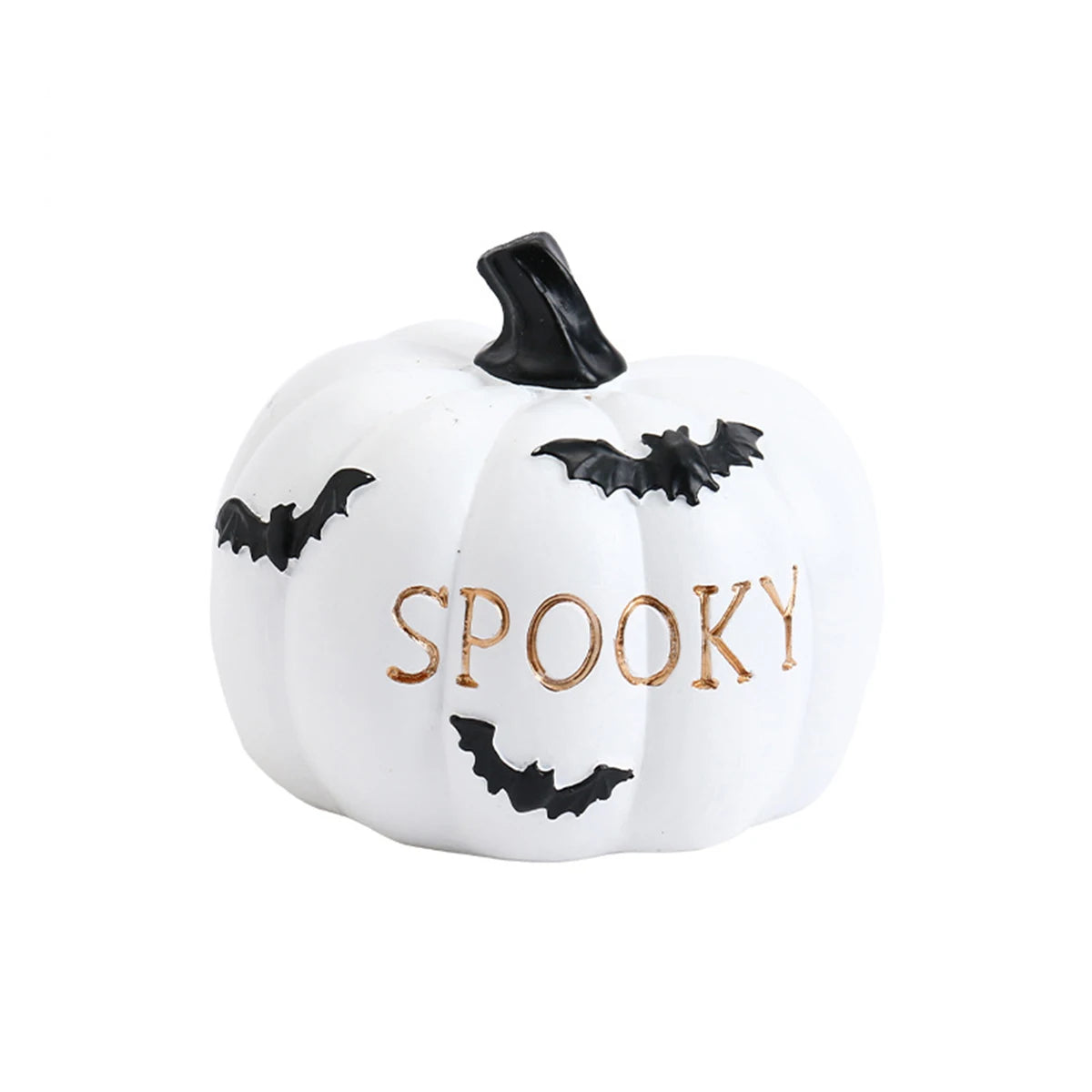 Spooky Resin Pumpkin Decor - Gothic Tabletop Centerpiece for Halloween