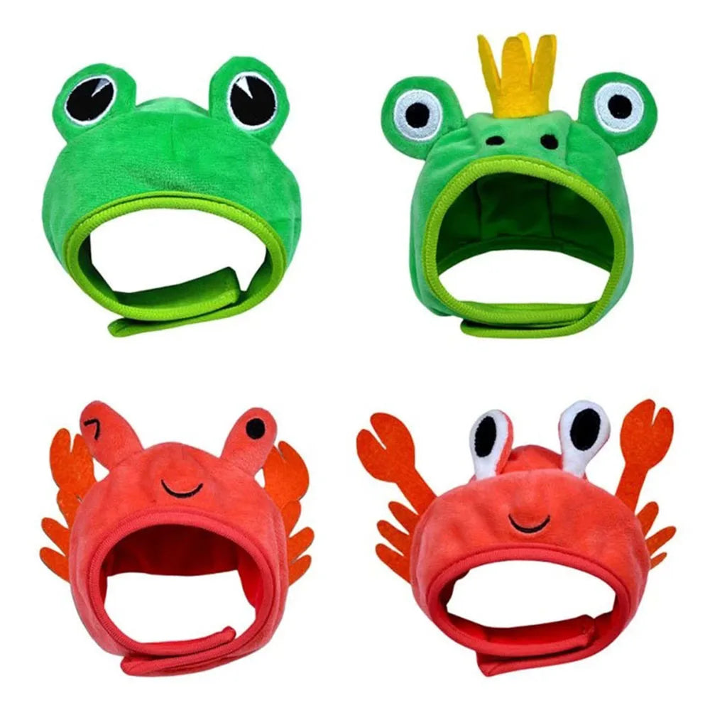 Halloween Easter Pet Costume Novelty Crab Lobster Frog Hat for Cat Puppy Hat Dog Cap Soft Headgear for Birthday Party Photo Prop - Lootquake