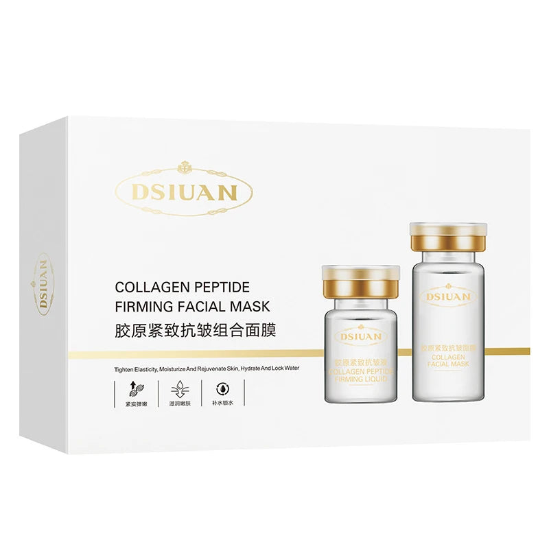 Kit de mascarilla de 6 viales de péptidos de colágeno en polvo liofilizado de Corea, reafirmante facial, hidratante, rejuvenecedor, cuidado de la piel, belleza.