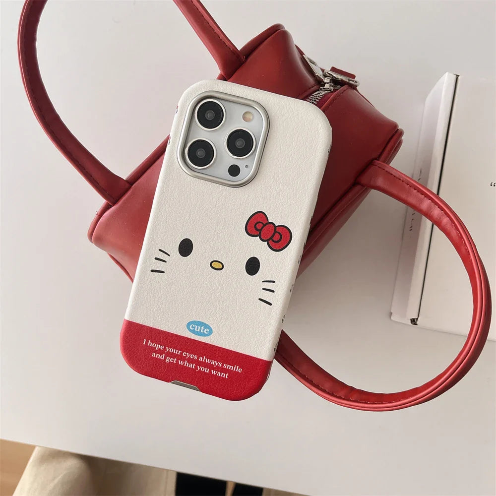 Funda para teléfono con lazo estilo coreano con protección de lentes chapada de lujo