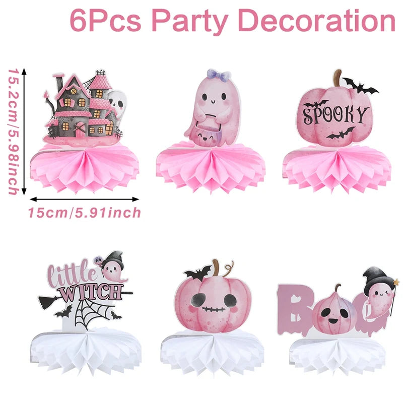 Happy Halloween Honeycomb Ornaments Halloween Decorations Scary Ghost Pumpkin Witch Honeycomb Props Halloween Party Decoration