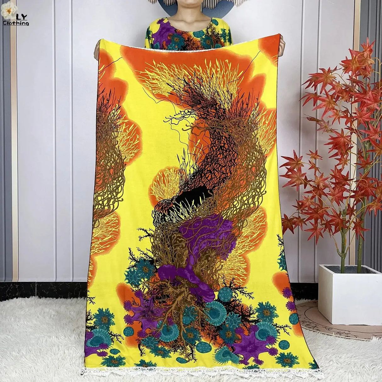 2024 Latest Muslim Sets Women Clothing Cotton Floral Loose Dashiki Long Dress African Abaya Dubai Traditional Islamic Clothing