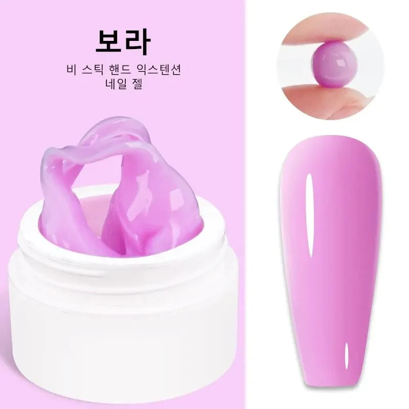 LIMEGIRL 15 g Gel d'extension d'ongles solide Gel UV antiadhésif pour photothérapie des mains Gel de construction rapide Conseils d'ongles Nail Art Gel de prolongation des ongles