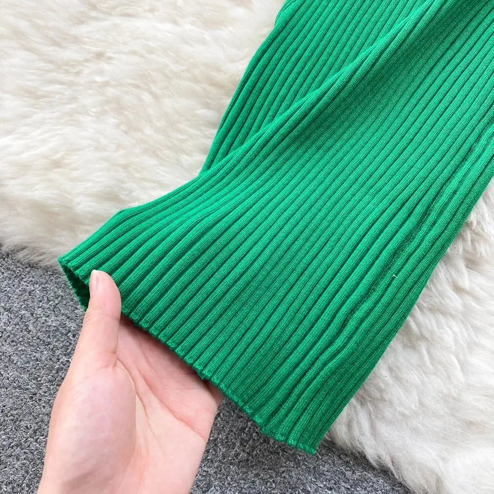 Summer V Neck Knit Sexy Strap Dress Women Elatic Waist Bodycon Sundress Female Beach Backless Maxi Long Dress