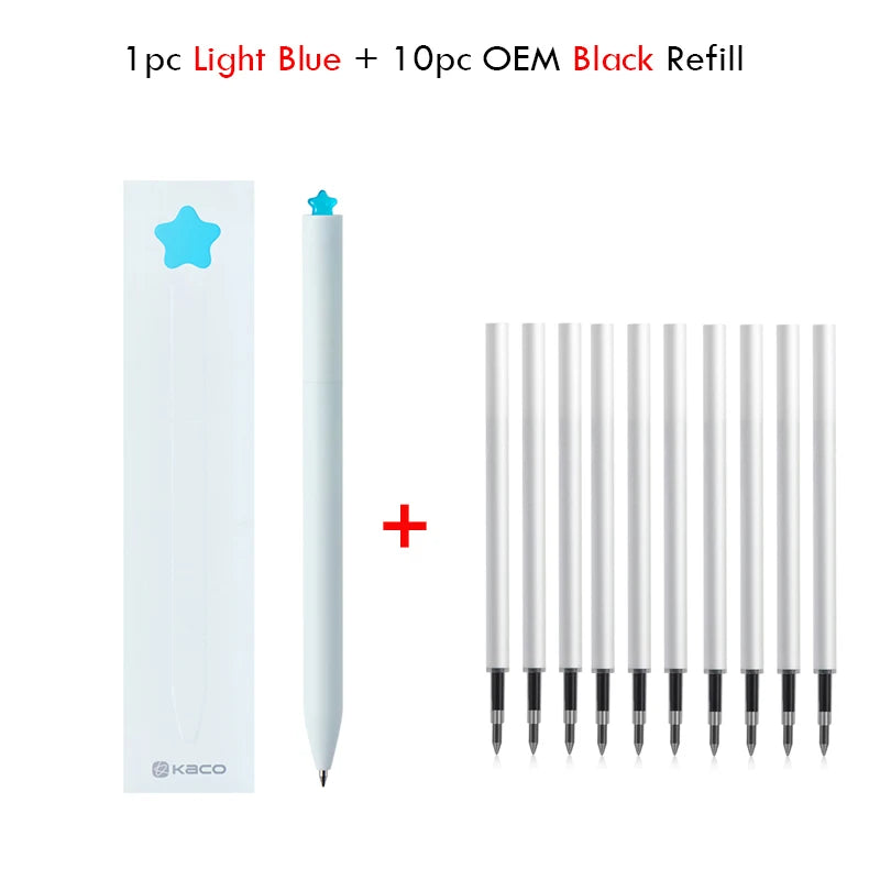 Juegos de bolígrafos de gel KACO, útiles escolares y de oficina para niños, de 0,5 mm de alta capacidad, con forma de corazón o signo del zodiaco, artículos de escritura, regalos de amor, artículos bonitos.