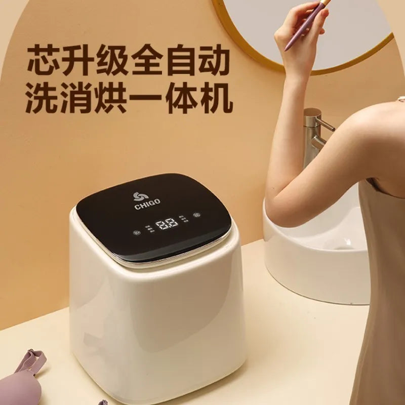 Mini machine à laver portable entièrement automatique, séchage domestique intégré pour sous-vêtements