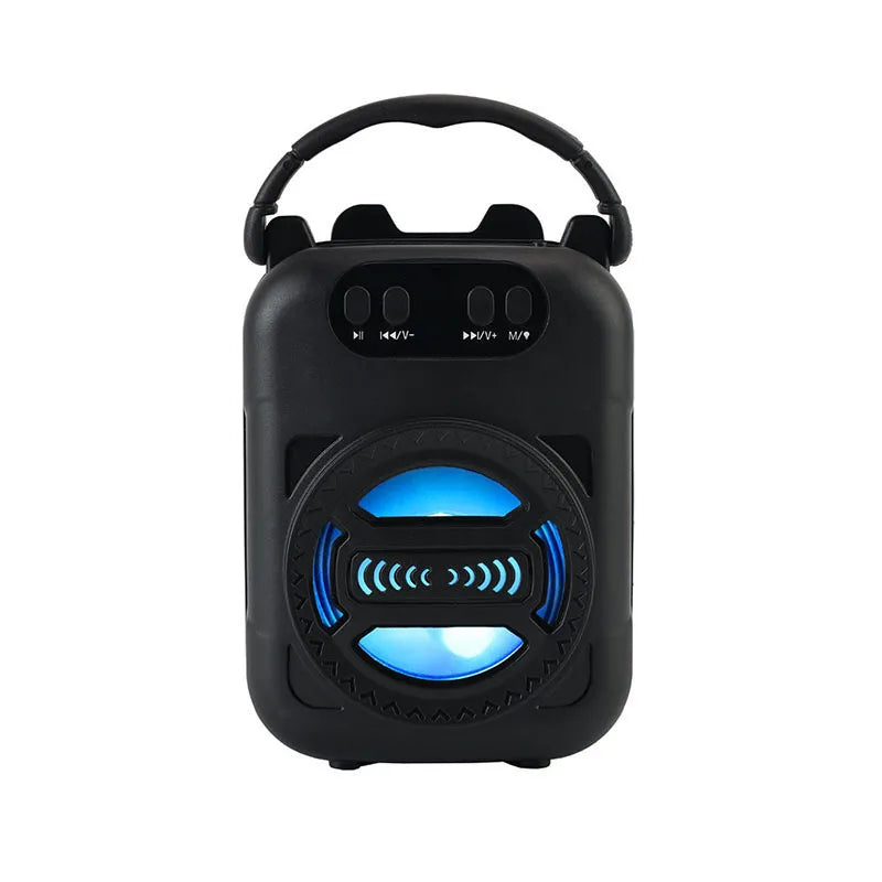 Altavoz Bluetooth inalámbrico con LED. Compatible con micrófono con cable, tarjeta TF y entrada de audio USB.