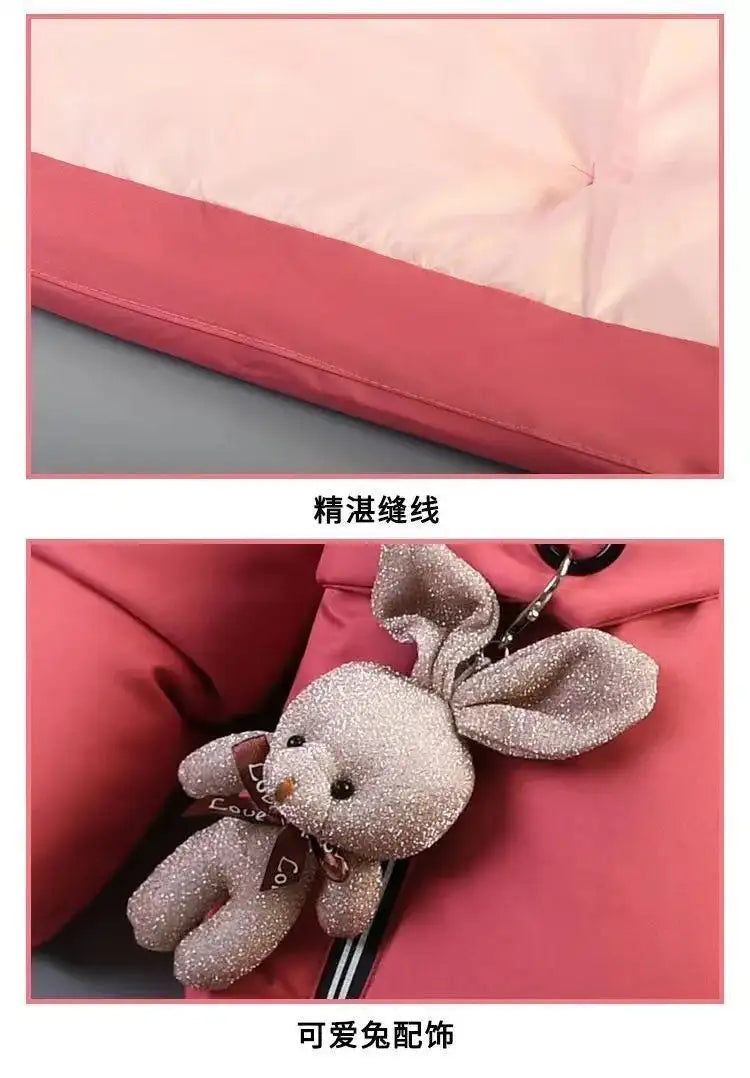 4 Color Big Size Winter Keep Warm Long Style Girls Jacket Teenage Thick Heavy Cold-proof Hooded Windbreaker Coat For Kids - Lootquake