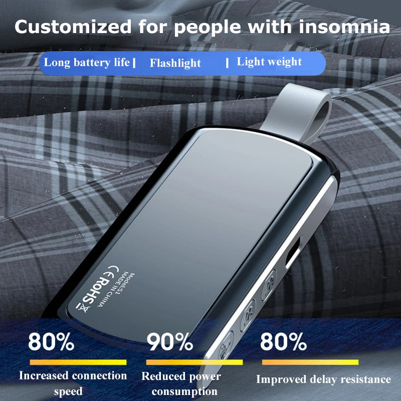 Bluetooth 5.2 Bone Conduction Speaker Under Pillow Noise Reduction Speaker Stereo Music Player with Flashlight Sleep Aid