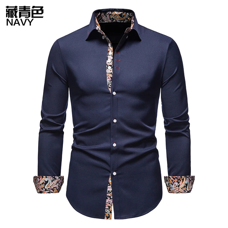 Men's Shirt with Collar White Shirts Man Long Sleeve Men's Shirts 2023 Mens Polo Shirts for Men Famous Brands - Lootquake