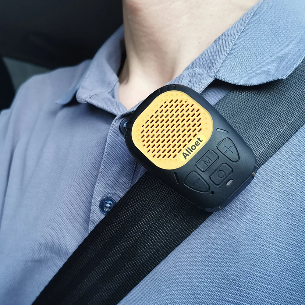 Altavoz Bluetooth portátil, inalámbrico, con clip magnético, resistente al agua, con correa para escuchar música y hacer llamadas con manos libres.