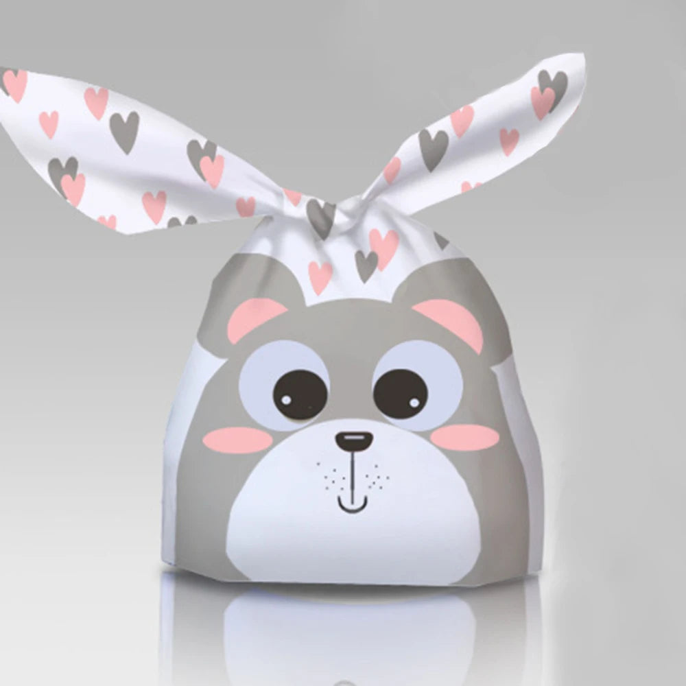 50Pcs Easter Rabbit Ear Bags Cookie Candy Gift Plastic Bags Pouch Baking Packaging for Biscuits Easter Decoration 2024 Birthday - Lootquake