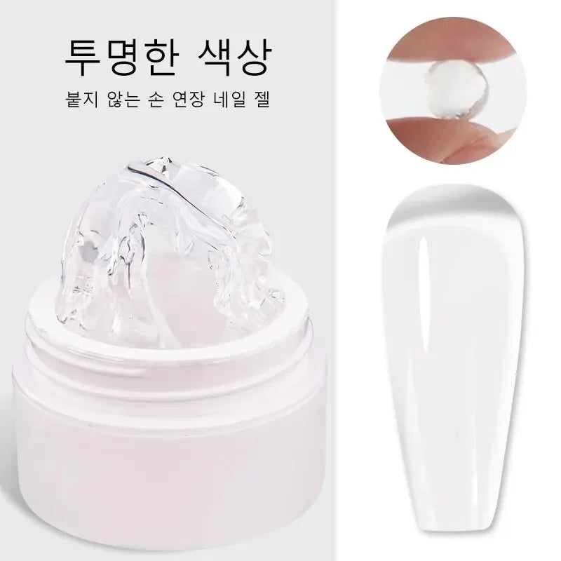 LIMEGIRL 15 g Gel d'extension d'ongles solide Gel UV antiadhésif pour photothérapie des mains Gel de construction rapide Conseils d'ongles Nail Art Gel de prolongation des ongles