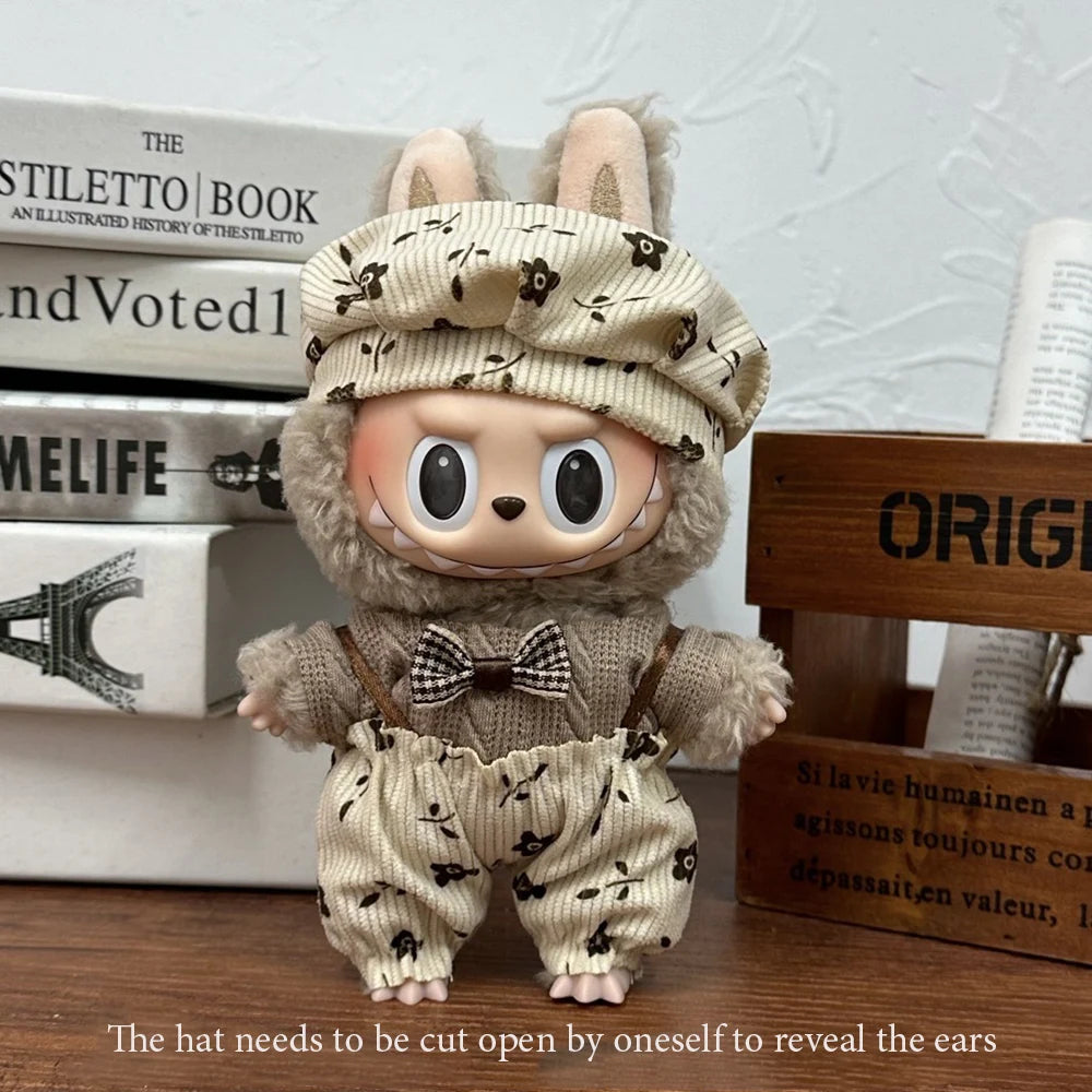 Ropa de bebé Labubu de 17 cm, caja ciega de tela Labubu, conjunto de falda para muñeca, lindo juguete para vestir