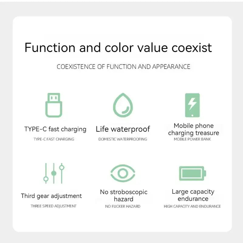 Protable Rechargeable Camping Light Tent Chandelier Ultra Long Life Multi-function Flashlight Folding Hand Lamp - Lootquake