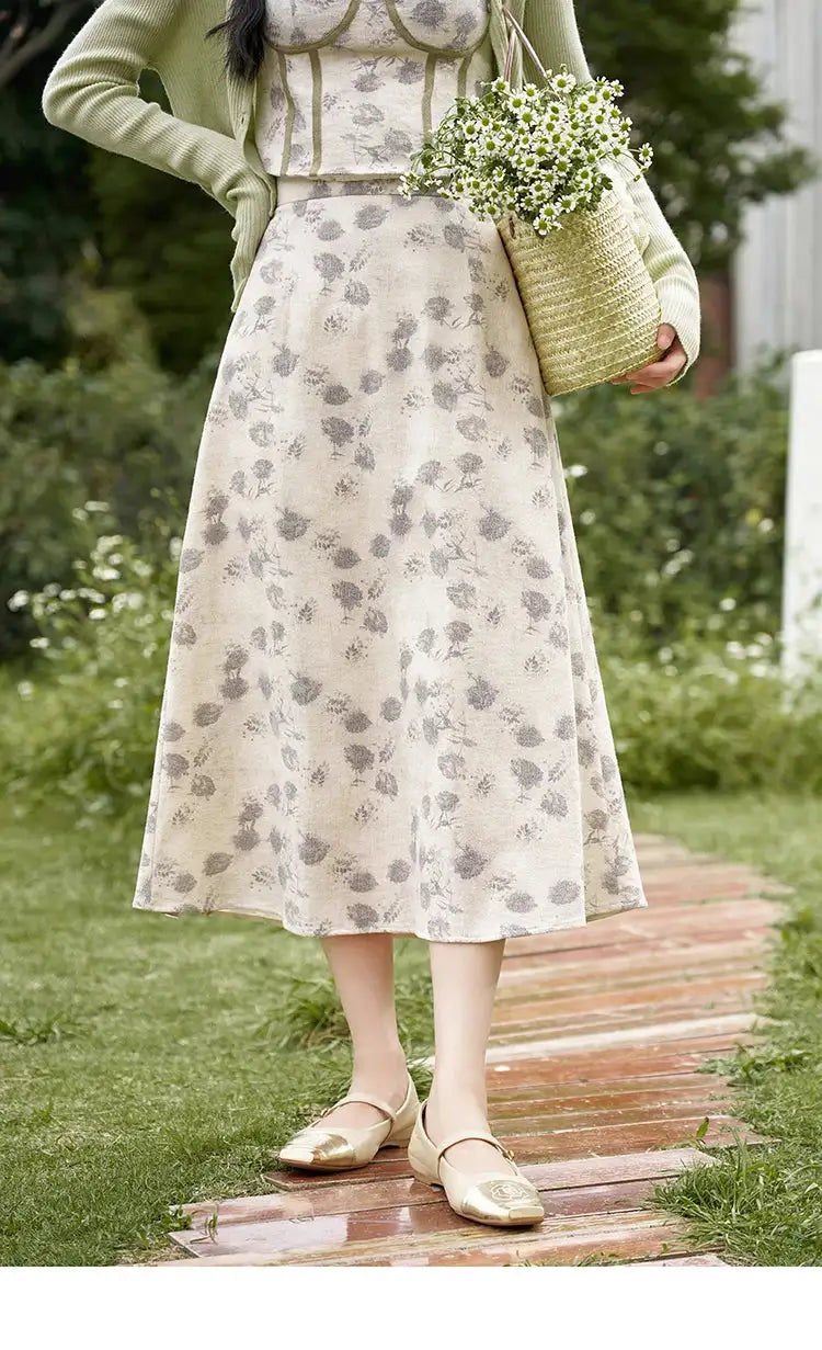 MISHOW Floral Camisole Skirt Separately Summer Adjustable Shoulder Straps Sleeveless Top Back Elastic Waist Skirts MXD14D0026 - Lootquake