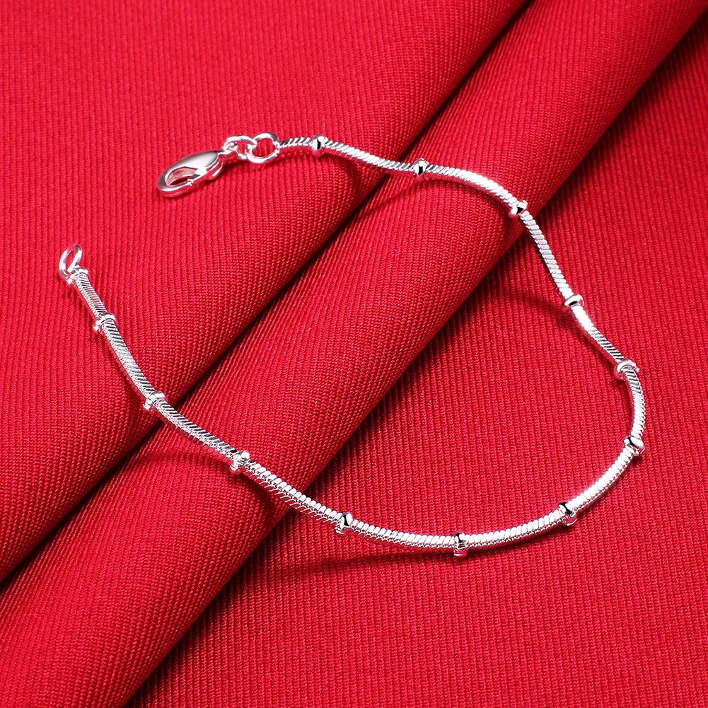 Fashion charm 925 Sterling Silver Bracelet for man woman Twisted rope chain fine jewelry Wedding party Christmas gift - Lootquake