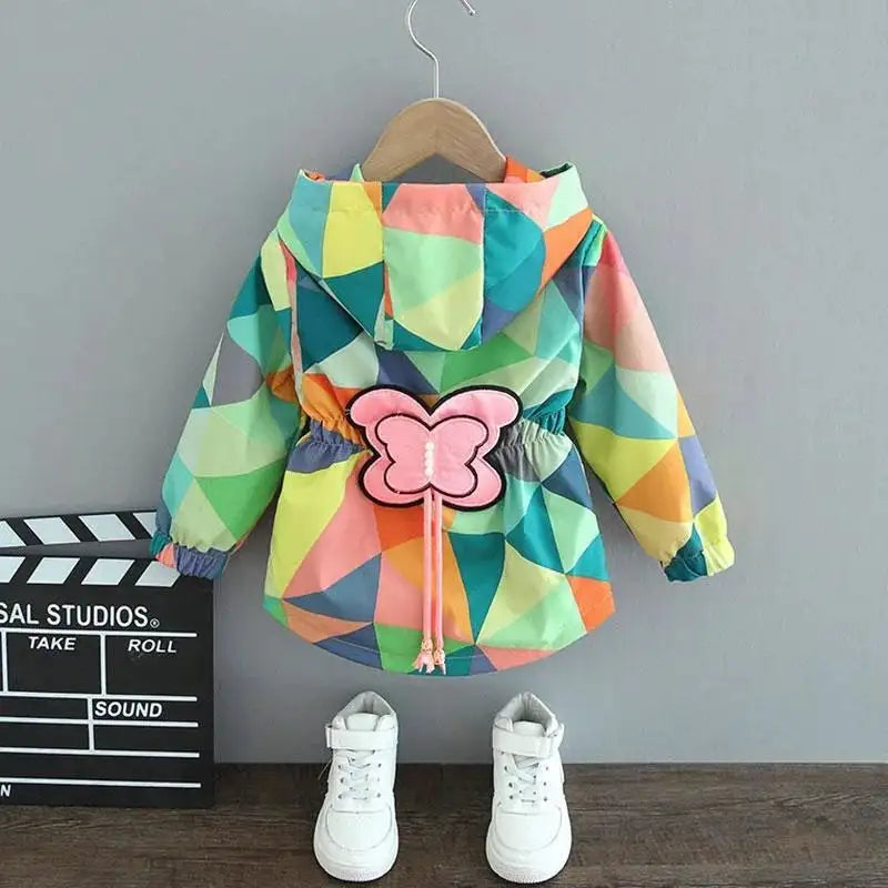 Cartoon Girls Jackets Cute Little Fox Kids Windbreaker Hooded Baby Coat Spring Autumn Children Outwear Toddler Girl Clothes - Lootquake