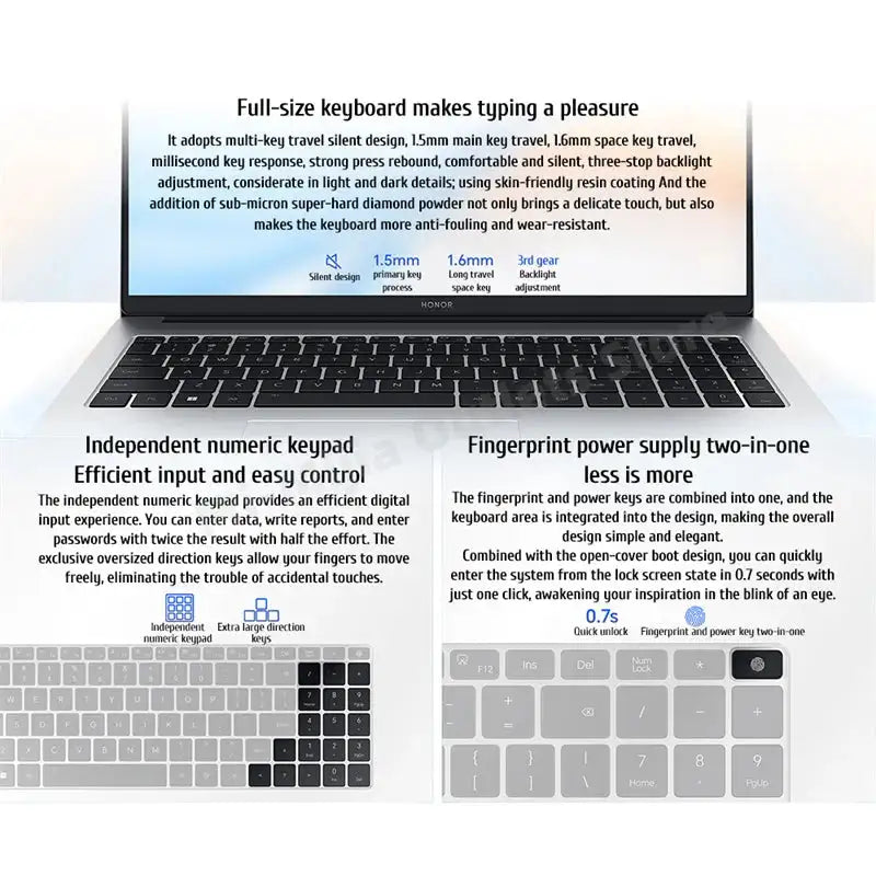 HONOR MagicBook X16 Plus 2024 Laptop AMD Ryzen R7 8845HS 16GB 32GB 512GB 1TB 16" Inch 60Hz/120Hz Notebook Ultrabook Computer PC - Lootquake