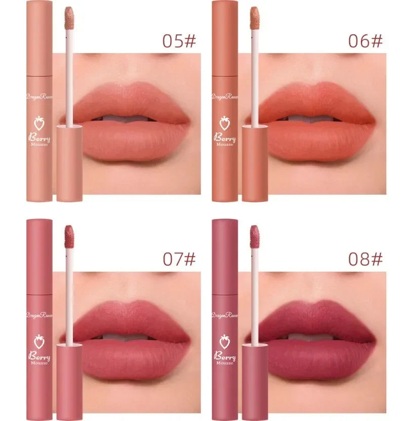 Rouge à lèvres mat nude, 12 couleurs, longue tenue, velours, waterproof, anti-décoloration, antiadhésif, maquillage pour femmes