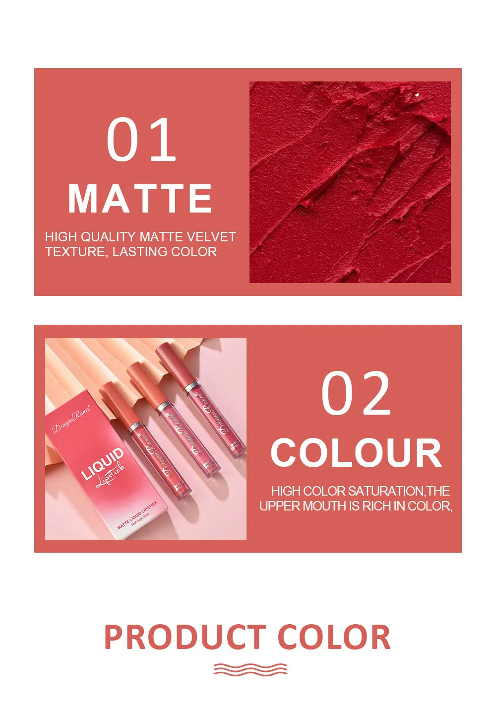 Lot de 3 rouges à lèvres liquides longue tenue pour femmes, cosmétiques coréens, rouges à lèvres mats, waterproof et longue tenue