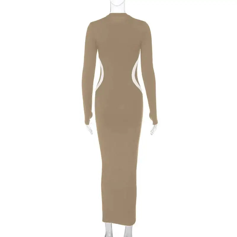 Hawthaw Women 2023 Autumn Winter Long Sleeve Party Club Streetwear Bodycon Black Long Dress Wholesale Items For Business - Lootquake