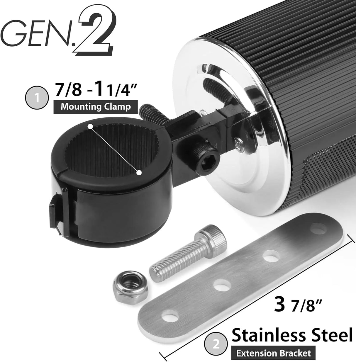 Altavoz estéreo con Bluetooth para motocicleta, reproductor de música MP3, amplificador, radio FM USB para bicicleta y scooter.