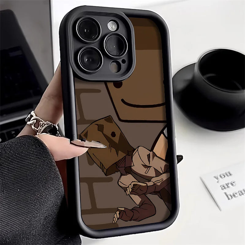 Funda de silicona suave para teléfono con diseño de dibujos animados de hombre a prueba de golpes
