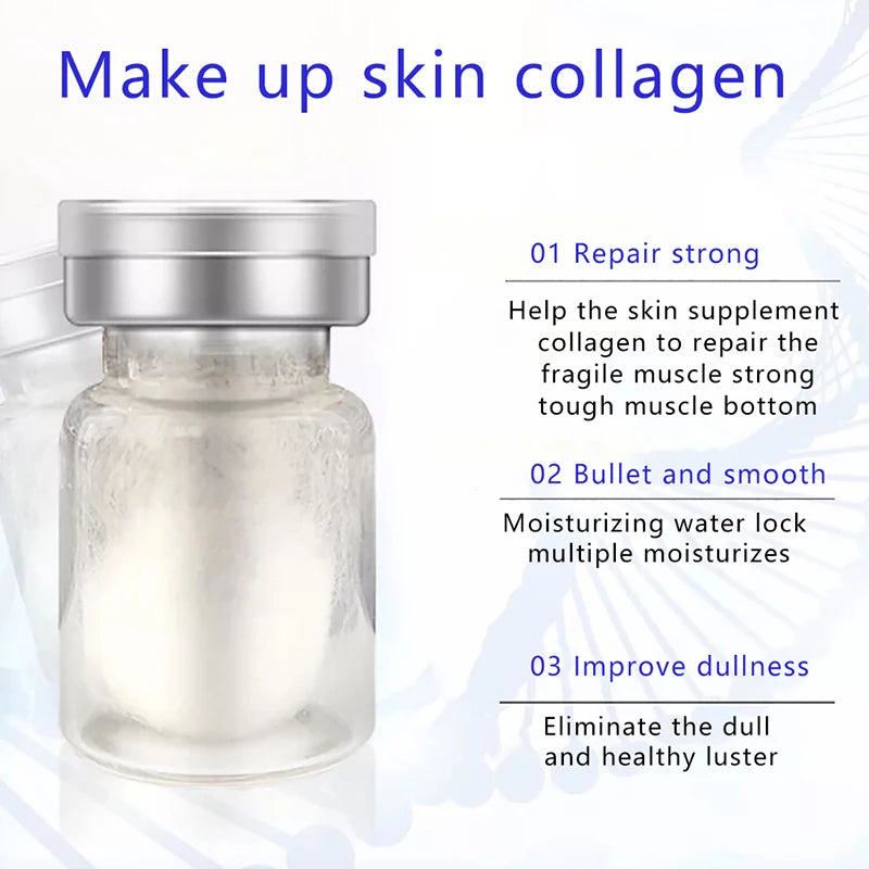 5 botellas de colágeno puro en forma de bola, proteína de seda natural, esencia antienvejecimiento, suero facial reafirmante y antiarrugas.