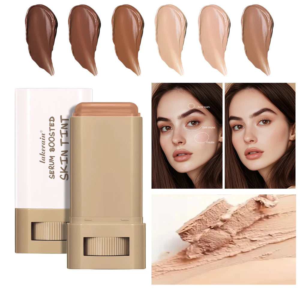 Base de maquillaje Magic Eraser en barra, suero Boosted Skin Tint, base de maquillaje en barra, suave, voluminizador, alta cobertura, base de maquillaje bronceadora de viaje