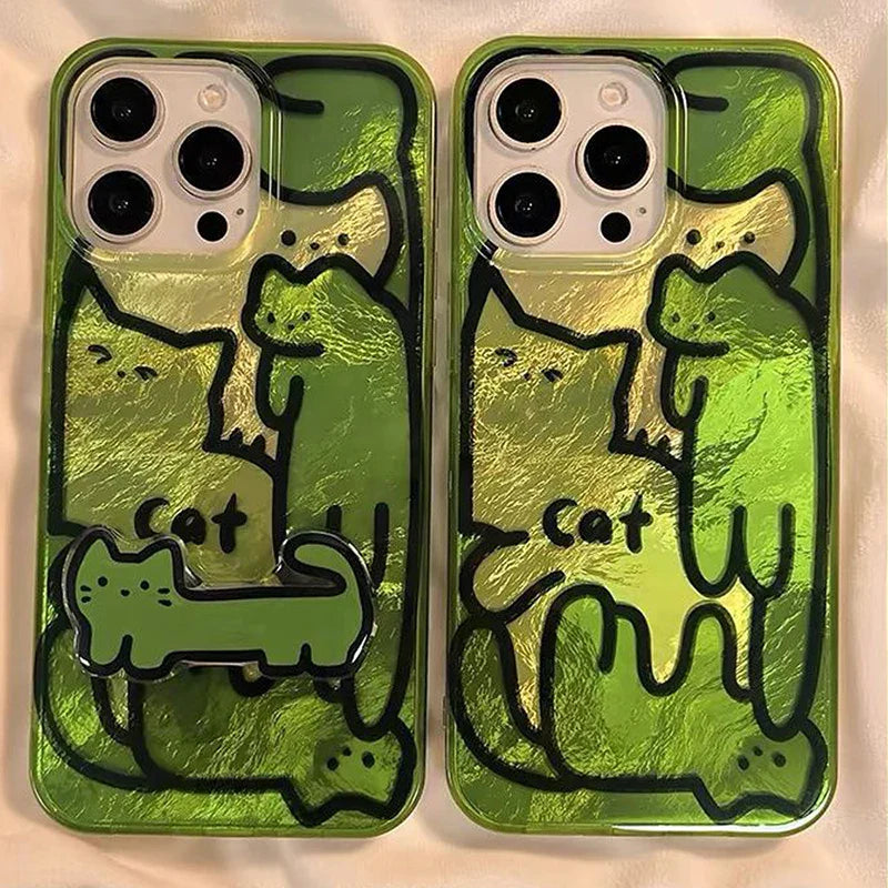 Funda para teléfono con dibujos de gatos y perros