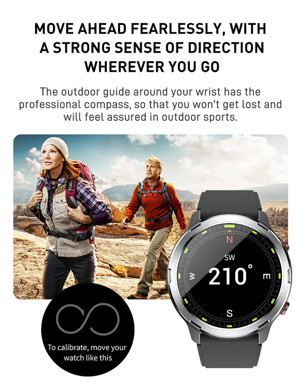 Outdoor Compass GPS Positioning Smartwatch Sports Health Fitness Detection IP68 Waterproof Multi-sport Music Control Smart Watch - Lootquake
