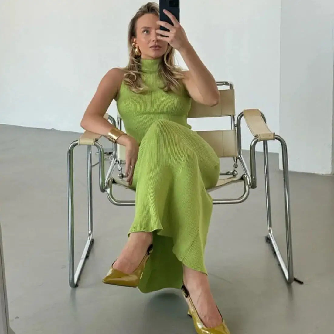 Tossy Elegant Knitwear 2 Piece-Set Long Dress Female Ribbed Sweater Pullover And Loose Patchwork Maxi Skirt Sets Ladies Outfits - Lootquake